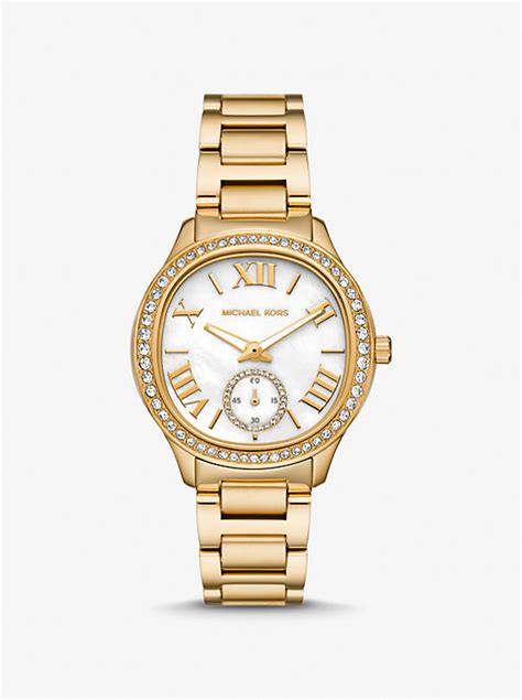 mother of pearl face michael kors watch|Sage Pavé Gold.